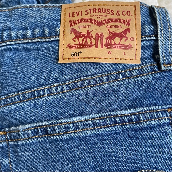 Levi’s 501 high waist straight leg jeans 30x30 NEW - Picture 6 of 7